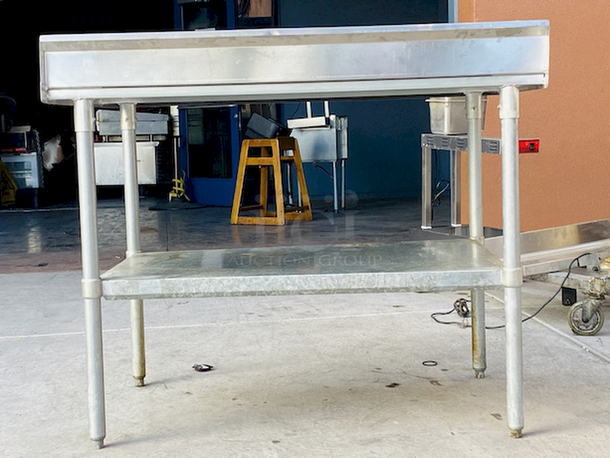 NICE! Stainless Steel Table With Backsplash and Cut-Out for Electric Cord. 48x30x40 - Image 6 of 7