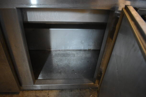 NICE! 2014 Leader Model ESLM72S/C Stainless Steel Commercial Cooler w/ 2 Lids and 3 Doors. 115 Volts, 1 Phase. 72x32x40. Tested and Working! - Image 10 of 11