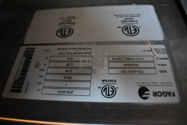 WOW! Fagor Model CO-402W DD Stainless Steel Commercial Undercounter Dishwasher. 208-240 Volts, 1 Phase. 18.5x21x29 - Image 6 of 6