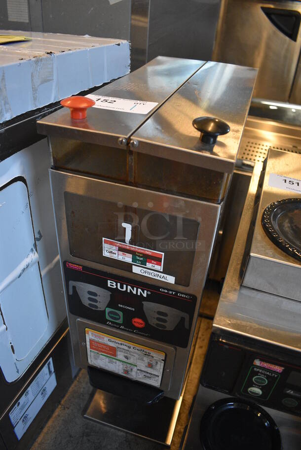 NICE! 2007 Bunn Model G9-2T DBC Metal Commercial Countertop 2 Hopper Coffee Bean Grinder. 120 Volts, 1 Phase. 8.5x8x27. Tested and Working! - Image 2 of 6