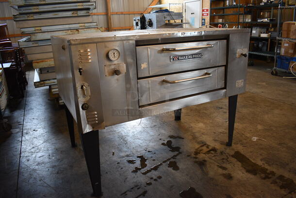AWESOME! Baker's Pride Model DS805 Stainless Steel Commercial Natural Gas Powered Single Deck Pizza Oven w/ Cooking Stones on Metal Legs. Unit Has Been Recently Refurbished! 66x43x50 - Image 3 of 7