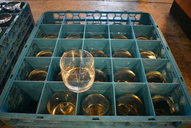 25 Rocks Glasses in Dish Caddy. 3x3x3.25. 25 Times Your Bid! - Image 2 of 2