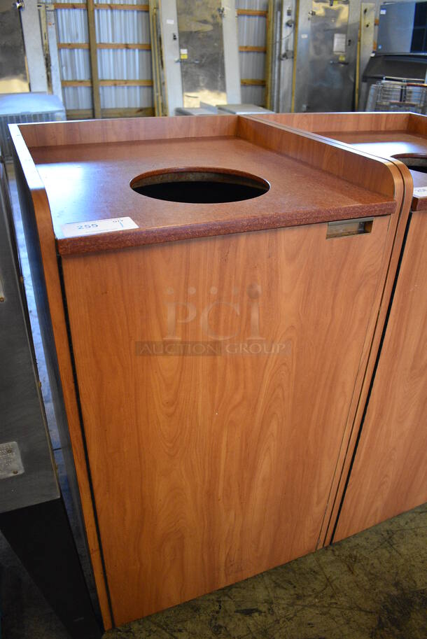 Wood Pattern Trash Can Shell w/ Trash Deposit Hole, Front Door and Trash Can. 24x26x44 - Image 2 of 5