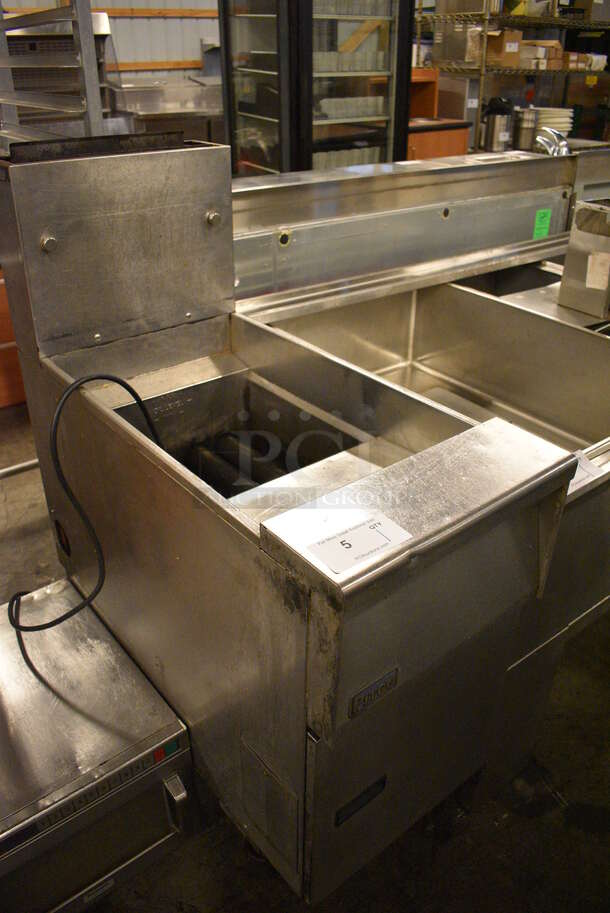 NICE! 2014 Pitco Frialator Model SG14 Stainless Steel Commercial Floor Style Natural Gas Powered Deep Fat Fryer on Commercial Casters. 122,000 BTU. 15.5x34x47 - Image 3 of 7