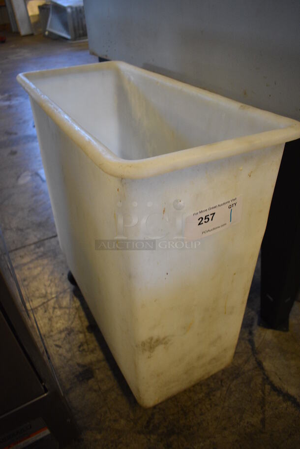 White Poly Ingredient Bin on Commercial Casters. 12x28x29 - Image 2 of 3