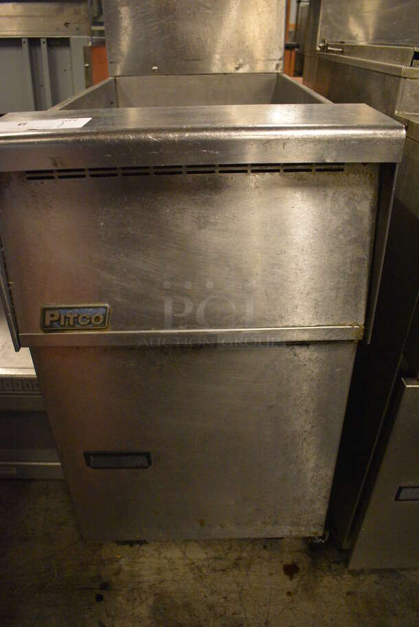 NICE! Pitco Frialator Model SG14P Stainless Steel Commercial Floor Style Natural Gas Powered Deep Fat Fryer on Commercial Casters. 122,000 BTU. 15.5x34x47 - Image 5 of 7