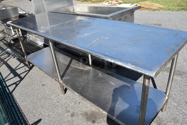 Stainless Steel Commercial Table w/ Metal Undershelf. 96x30x35