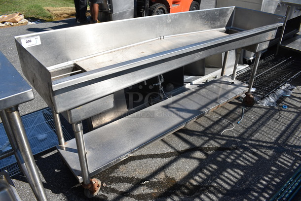 Stainless Steel Commercial Table w/ 2 Bays and Undershelf on Commercial Casters. 84x22x38 - Image 1 of 6
