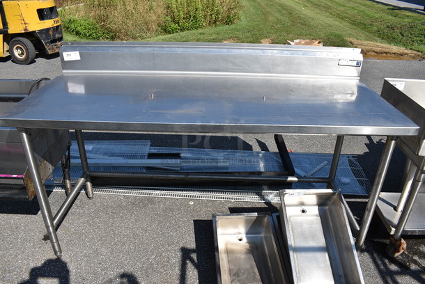 Stainless Steel Commercial Table w/ Backsplash. 72x30x43 - Image 1 of 3