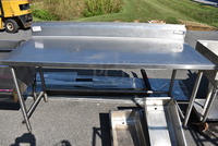 Stainless Steel Commercial Table w/ Backsplash. 72x30x43