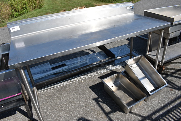 Stainless Steel Commercial Table w/ Backsplash. 72x30x43 - Image 2 of 3