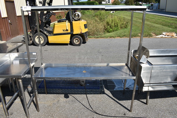 Stainless Steel Commercial Wine Glass Rack w/ Draining Undershelf. 59.5x20x62 - Image 1 of 4