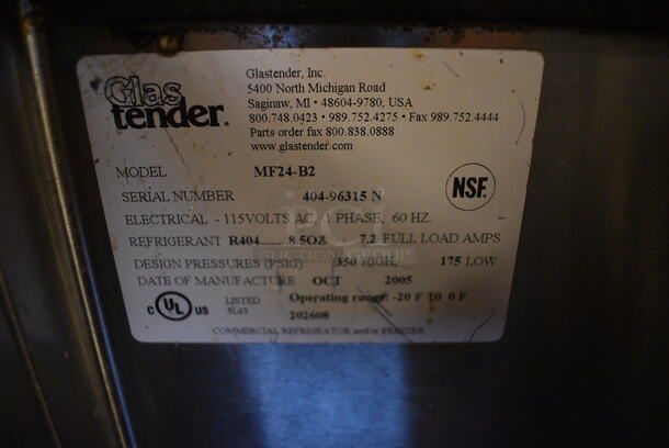 GREAT! Glastender Model MF24-B2 Stainless Steel Back Bar Cooler w/ Sliding Lid. 115 Volts, 1 Phase. 24x24x36. Cannot Test Due To Plug Style - Image 6 of 6