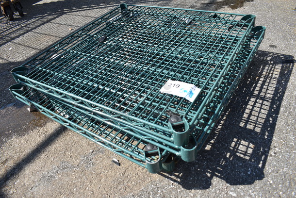 ALL ONE MONEY! Lot of 5 Green Finish Metro Style Shelves! 24x24x1.5 - Image 2 of 2