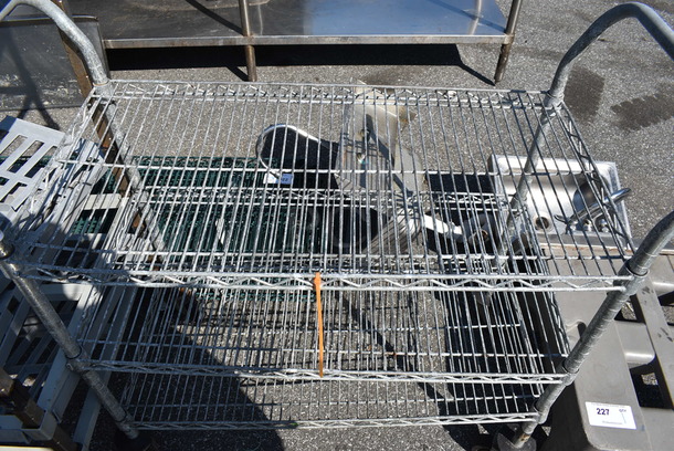 Gray 3 Tier Cart w/ 2 Push Handles on Commercial Casters. 41x18x39 - Image 2 of 3