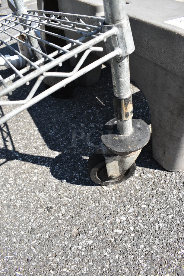 Gray 3 Tier Cart w/ 2 Push Handles on Commercial Casters. 41x18x39 - Image 3 of 3