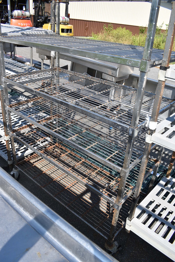 Metal 7 Tier Shelving Unit on Commercial Casters. 48x24x90. BUYER MUST DISMANTLE. PCI CANNOT DISMANTLE FOR SHIPPING. PLEASE CONSIDER FREIGHT CHARGES. - Image 3 of 4