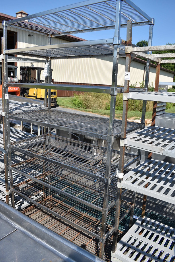 Metal 7 Tier Shelving Unit on Commercial Casters. 48x24x90. BUYER MUST DISMANTLE. PCI CANNOT DISMANTLE FOR SHIPPING. PLEASE CONSIDER FREIGHT CHARGES. - Image 4 of 4