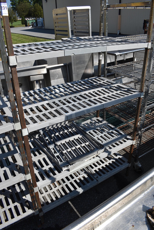 Metal 5 Tier Shelving Unit w/ Poly Shelf Covers. 42x24x84. BUYER MUST DISMANTLE. PCI CANNOT  DISMANTLE FOR SHIPPING. PLEASE CONSIDER FREIGHT CHARGES. - Image 3 of 3