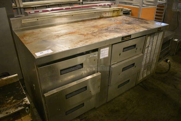 NICE! Delfield Stainless Steel Commercial Work Top Cooler w/ 6 Drawers on Commercial Casters. 62x31x39. Cannot Test - Unit Trips Breaker - Image 2 of 6