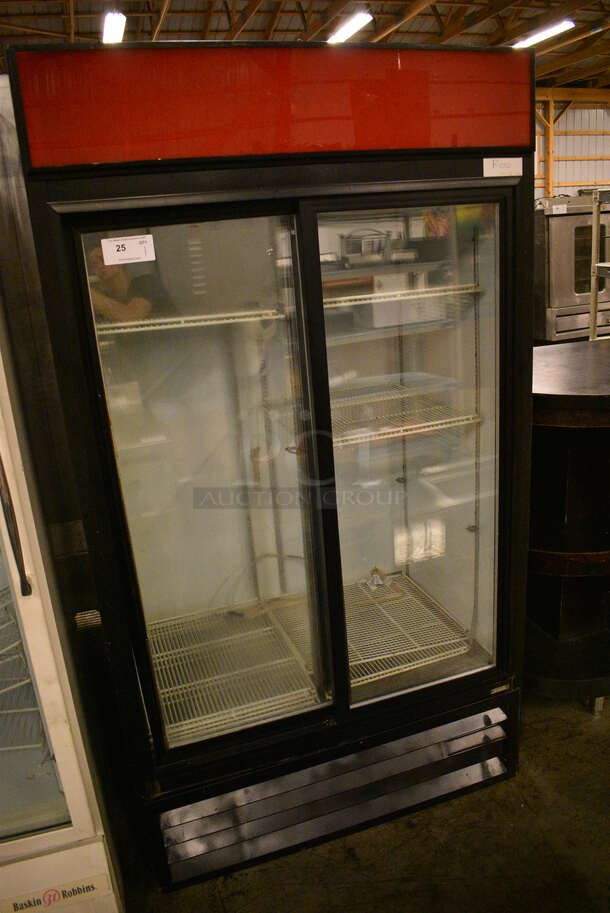 NICE! Beverage Air Model MT38 Metal Commercial 2 Door Reach In Cooler Merchandiser w/ Poly Coated Racks. 115 Volts, 1 Phase. 43x30x78. Cannot Test Due To Cut Power Cord - Image 2 of 6