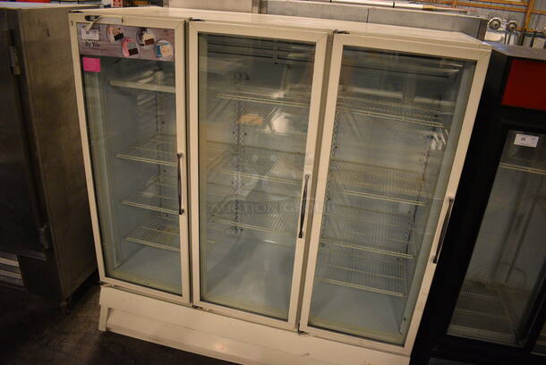 FAB! National Refrigeration Model ULG80BCP-5 Metal Commercial 3 Door Reach In Freezer Merchandiser w/ Poly Racks. 115/208-230 Volts, 1 Phase. 77x34x80 - Image 3 of 7