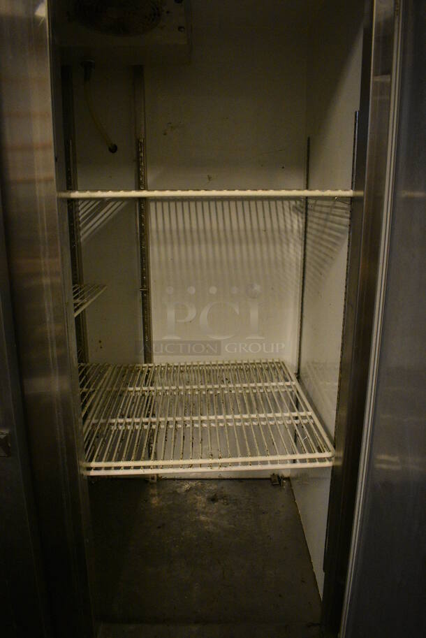 NICE! 2011 Leader Model LR48 SC Stainless Steel Commercial 2 Door Reach In Cooler on Commercial Casters. 115 Volts, 1 Phase. 48x32x79.5. Tested and Powers On But Does Not Get Cold - Image 6 of 6