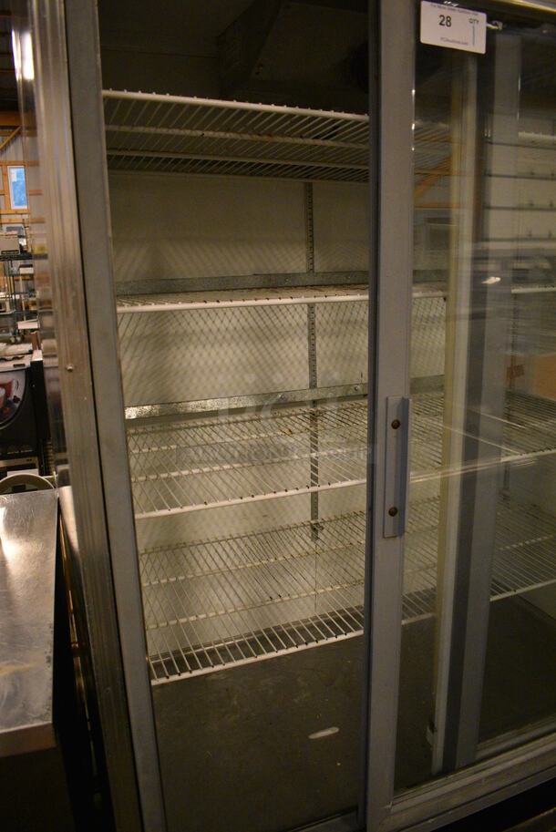NICE! Evans Model LDW-49 Metal Commercial 2 Door Reach In Cooler Merchandiser w/ Poly Coated Racks. 115 Volts, 1 Phase. 48x30x78. Tested and Powers On But Does Not Get Cold - Image 5 of 6