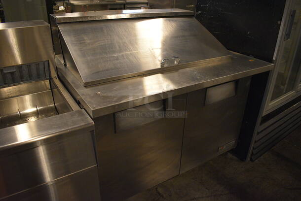 NICE! 2004 True Model TSSU-48-18M-B Stainless Steel Commercial Sandwich Salad Prep Table Bain Marie Mega Top on Commercial Casters. 115 Volts, 1 Phase. 48x34x46. Tested and Powers On But Does Not Get Cold - Image 3 of 8