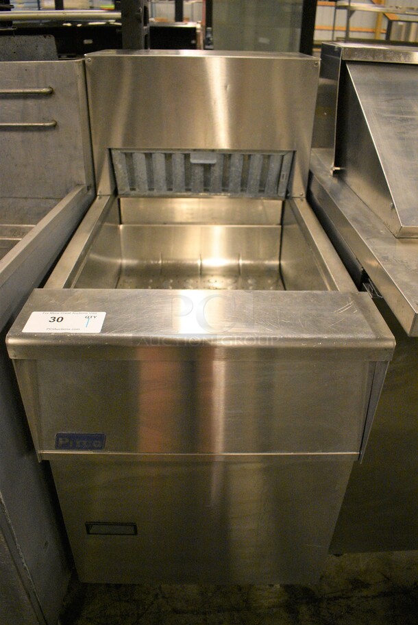 WOW! 2018 Pitco Frialator Model PCF18 Stainless Steel Commercial Floor Style Electric Powered Dumping Station on Commercial Casters. 120 Volts, 1 Phase. 20x34x45.5 - Image 1 of 7