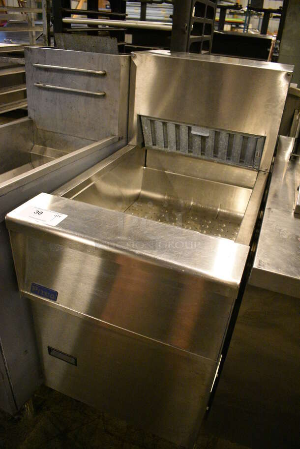 WOW! 2018 Pitco Frialator Model PCF18 Stainless Steel Commercial Floor Style Electric Powered Dumping Station on Commercial Casters. 120 Volts, 1 Phase. 20x34x45.5 - Image 3 of 7
