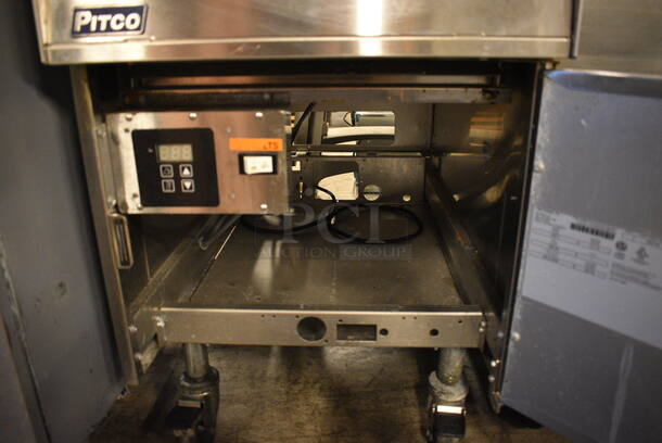 WOW! 2018 Pitco Frialator Model PCF18 Stainless Steel Commercial Floor Style Electric Powered Dumping Station on Commercial Casters. 120 Volts, 1 Phase. 20x34x45.5 - Image 6 of 7
