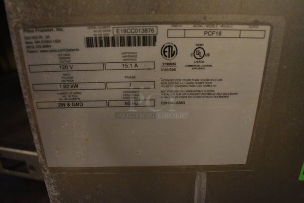 WOW! 2018 Pitco Frialator Model PCF18 Stainless Steel Commercial Floor Style Electric Powered Dumping Station on Commercial Casters. 120 Volts, 1 Phase. 20x34x45.5 - Image 7 of 7