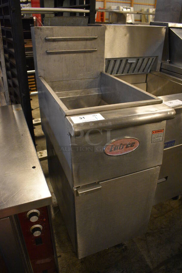 NICE! Entree Model F3-P Stainless Steel Commercial Floor Style Propane Gas Powered Deep Fat Fryer. 90,000 BTU. 15.5x30x47 - Image 3 of 6