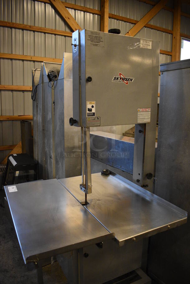 AWESOME! 2014 Skyfood Stainless Steel Commercial Floor Style Electric Powered Meat Saw. 220 Volts. 32x36x74 - Image 2 of 8