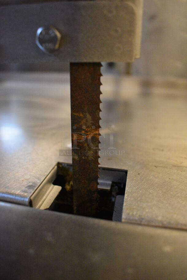 AWESOME! 2014 Skyfood Stainless Steel Commercial Floor Style Electric Powered Meat Saw. 220 Volts. 32x36x74 - Image 5 of 8
