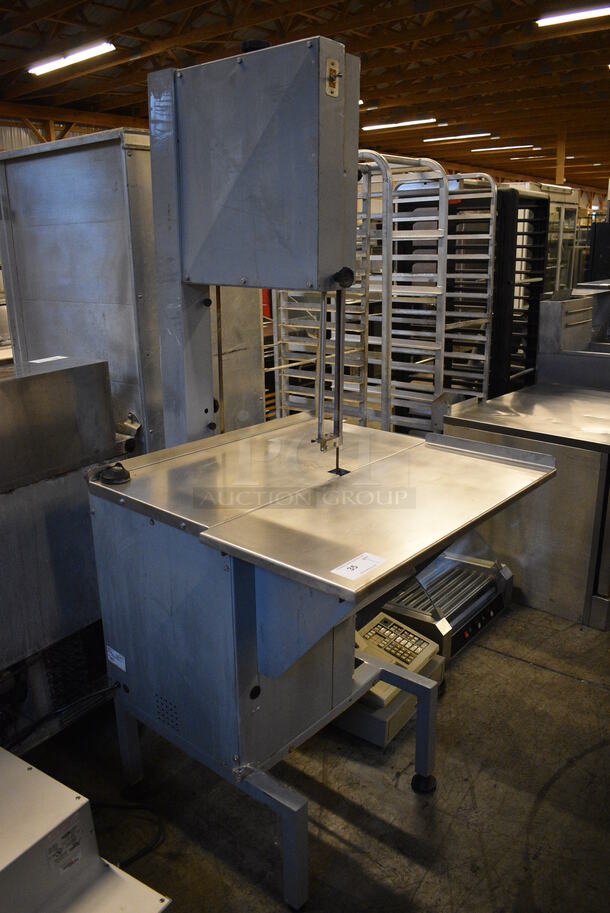 AWESOME! 2014 Skyfood Stainless Steel Commercial Floor Style Electric Powered Meat Saw. 220 Volts. 32x36x74 - Image 6 of 8