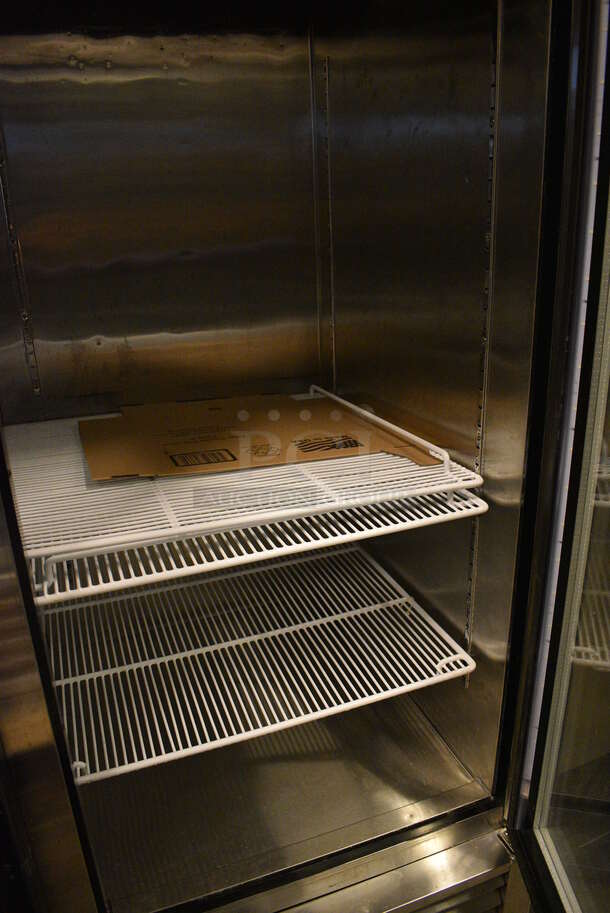 WOW! 2015 Atosa Model MCF8703 Stainless Steel Commercial 2 Door Reach In Freezer Merchandiser w/ Poly Coated Racks on Commercial Casters. 115 Volts, 1 Phase. 54x32x83. Tested and Powers On - Temps at 39 Degrees - Image 7 of 7