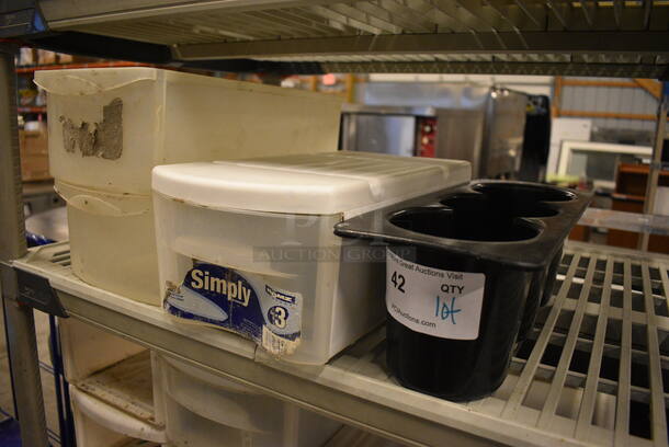 ALL ONE MONEY! Lot of Various Poly Bins and Black Unit! - Image 2 of 3
