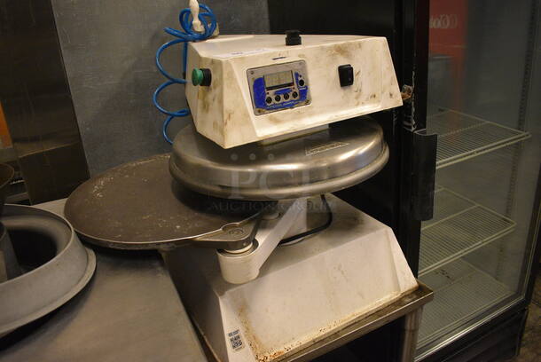 AMAZING! Doughpro Model DP1300 Metal Commercial Countertop Dough Press on Stainless Steel Equipment Stand w/ Commercial Casters. 120 Volts, 1 Phase. 19x23x26, 21x25x27. Tested and Working! - Image 2 of 11