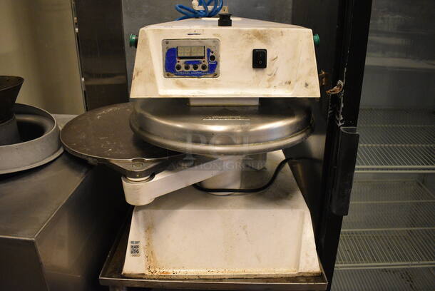 AMAZING! Doughpro Model DP1300 Metal Commercial Countertop Dough Press on Stainless Steel Equipment Stand w/ Commercial Casters. 120 Volts, 1 Phase. 19x23x26, 21x25x27. Tested and Working! - Image 4 of 11
