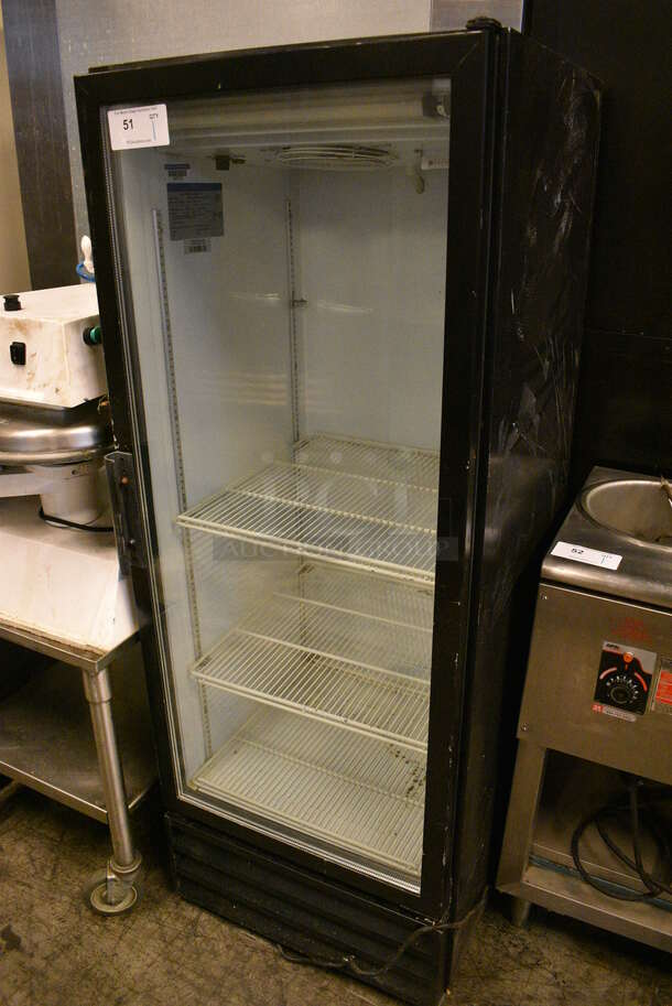 NICE! Beverage Air Model MT12 Metal Commercial Single Door Reach In Cooler Merchandiser w/ Poly Coated Racks. 115 Volts, 1 Phase. 24x24x63. Tested and Powers On But Does Not Get Cold - Image 3 of 5