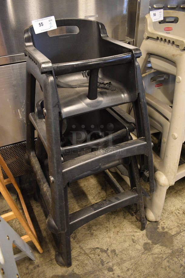 2 Black Poly High Chairs. 22x23x30. 2 Times Your Bid! - Image 2 of 3
