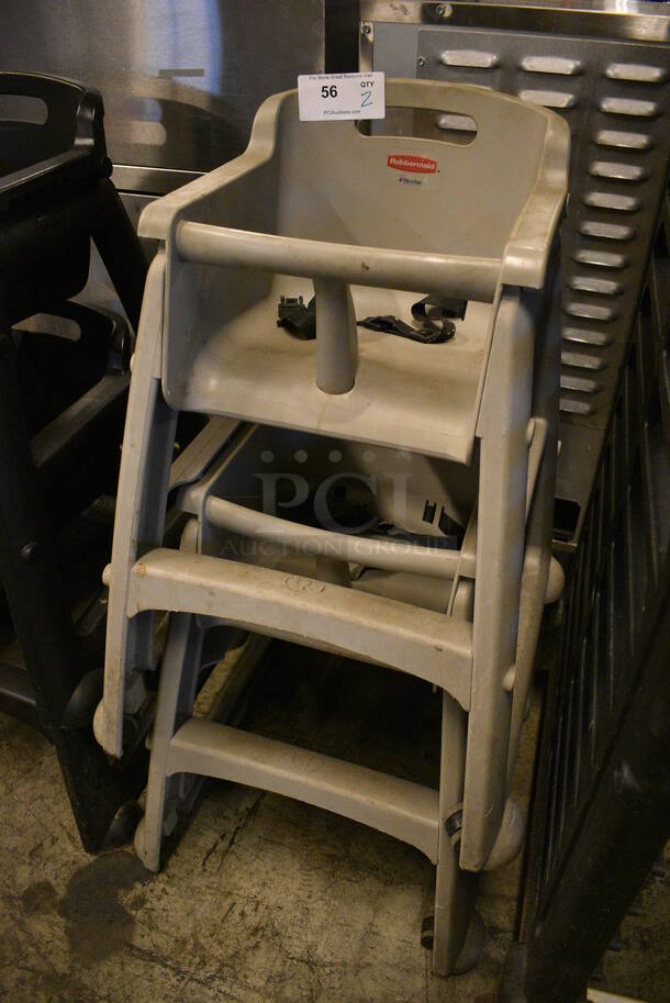 2 Gray Poly High Chairs on Casters. 22x23x30. 2 Times Your Bid! - Image 3 of 4