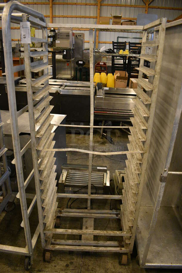 Metal Commercial Pan Transport Rack on Commercial Casters. 28x18x70