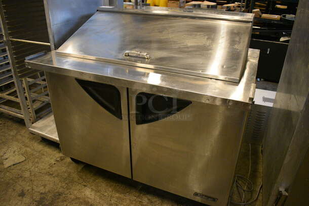 NICE! Turbo Air Model TST-48SD-18 Stainless Steel Commercial Sandwich Salad Prep Table Bain Marie Mega Top on Commercial Casters. 115 Volts, 1 Phase. 48x34x45. Tested and Powers On But Does Not Get Cold - Image 2 of 8