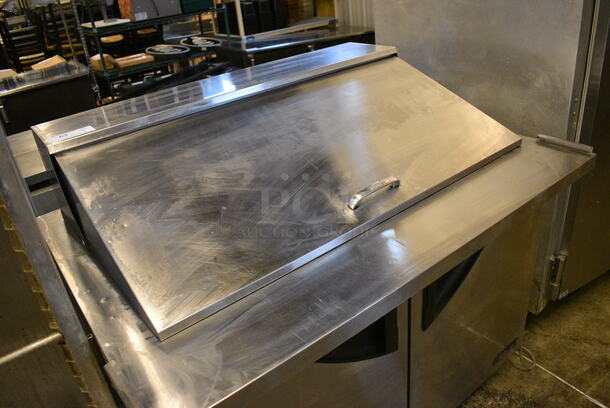 NICE! Turbo Air Model TST-48SD-18 Stainless Steel Commercial Sandwich Salad Prep Table Bain Marie Mega Top on Commercial Casters. 115 Volts, 1 Phase. 48x34x45. Tested and Powers On But Does Not Get Cold - Image 4 of 8