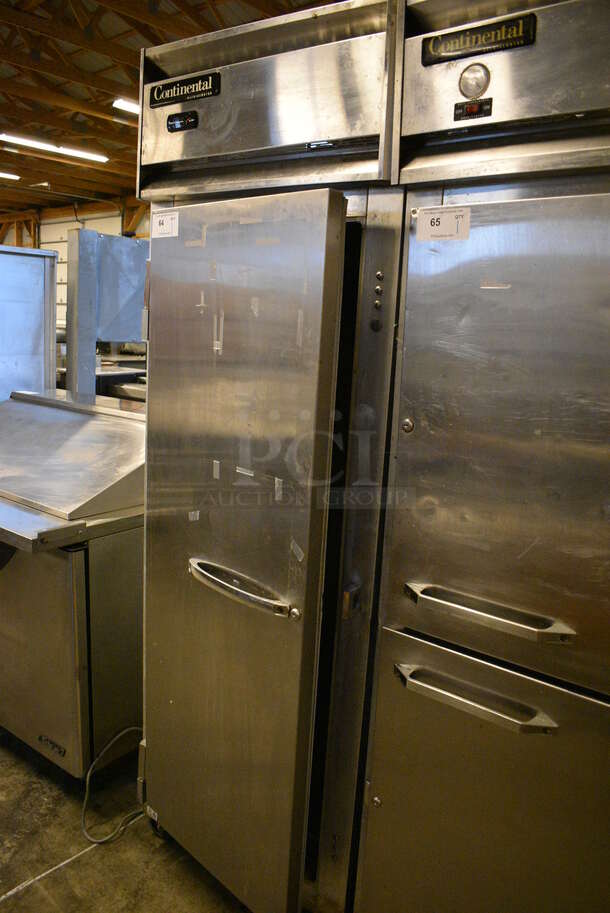 NICE! Continental Model 1R Stainless Steel Commercial Single Door Reach In Cooler on Commercial Casters. 115 Volts, 1 Phase. 26x34x82. Tested and Does Not Power On - Image 2 of 5
