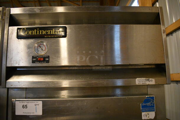NICE! Continental Model 1R-MD ENERGY STAR Stainless Steel Commercial 2 Half Size Door Reach In Cooler on Commercial Casters. 115 Volts, 1 Phase. 26x34x82. Tested and Does Not Power On - Image 4 of 7