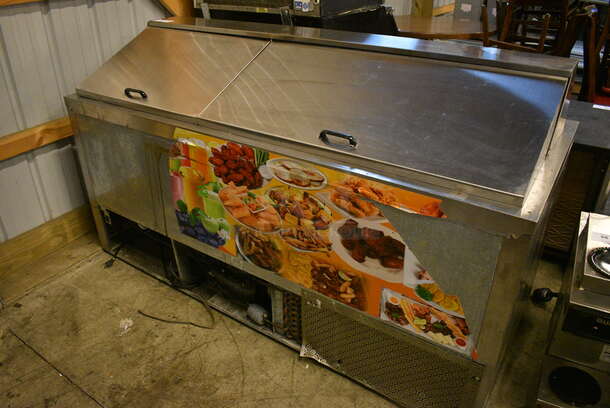 NICE! 2014 Leader Model ESLM72S/C Stainless Steel Commercial Cooler w/ 2 Lids and 3 Doors. 115 Volts, 1 Phase. 72x32x40. Tested and Working! - Image 2 of 11